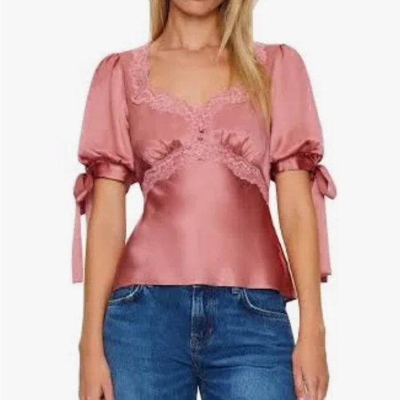 Reformation Dolly Pink Silk Women's Top - Picture 1 of 7